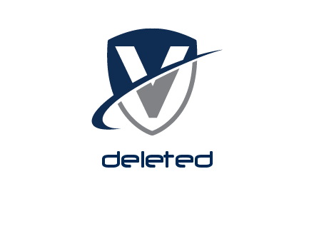 letter V with shield 
