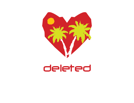 palm tree in heart logo