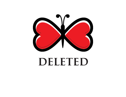 butterfly made of heart wings logo