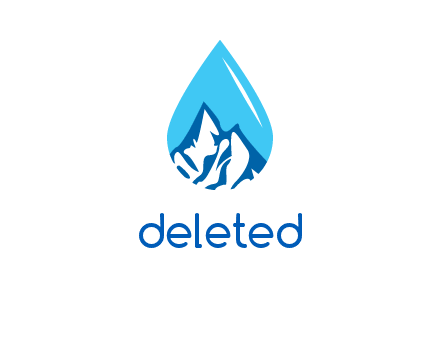 mountains in water drop logo