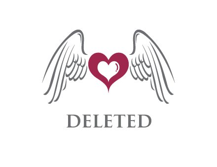 heart with angel wings logo