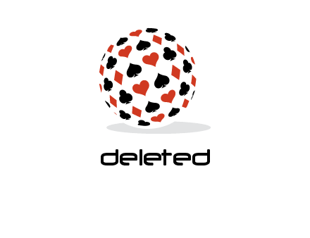 Globe with card suits vector